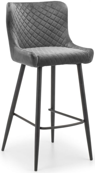 Luxe High Back Fabric Bar Stools - Julian Bowen