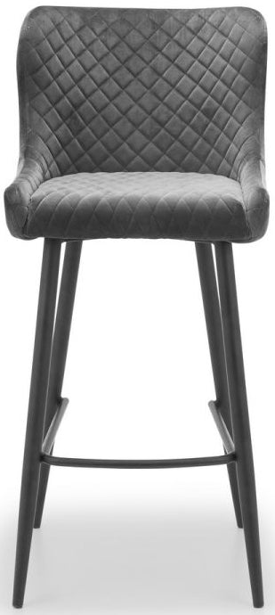 Luxe High Back Fabric Bar Stools - Julian Bowen