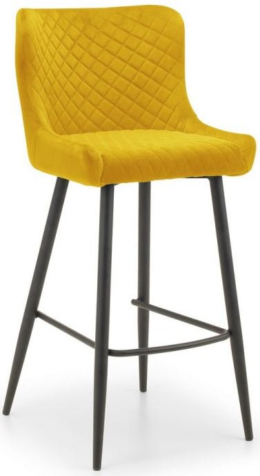 Luxe High Back Fabric Bar Stools - Julian Bowen