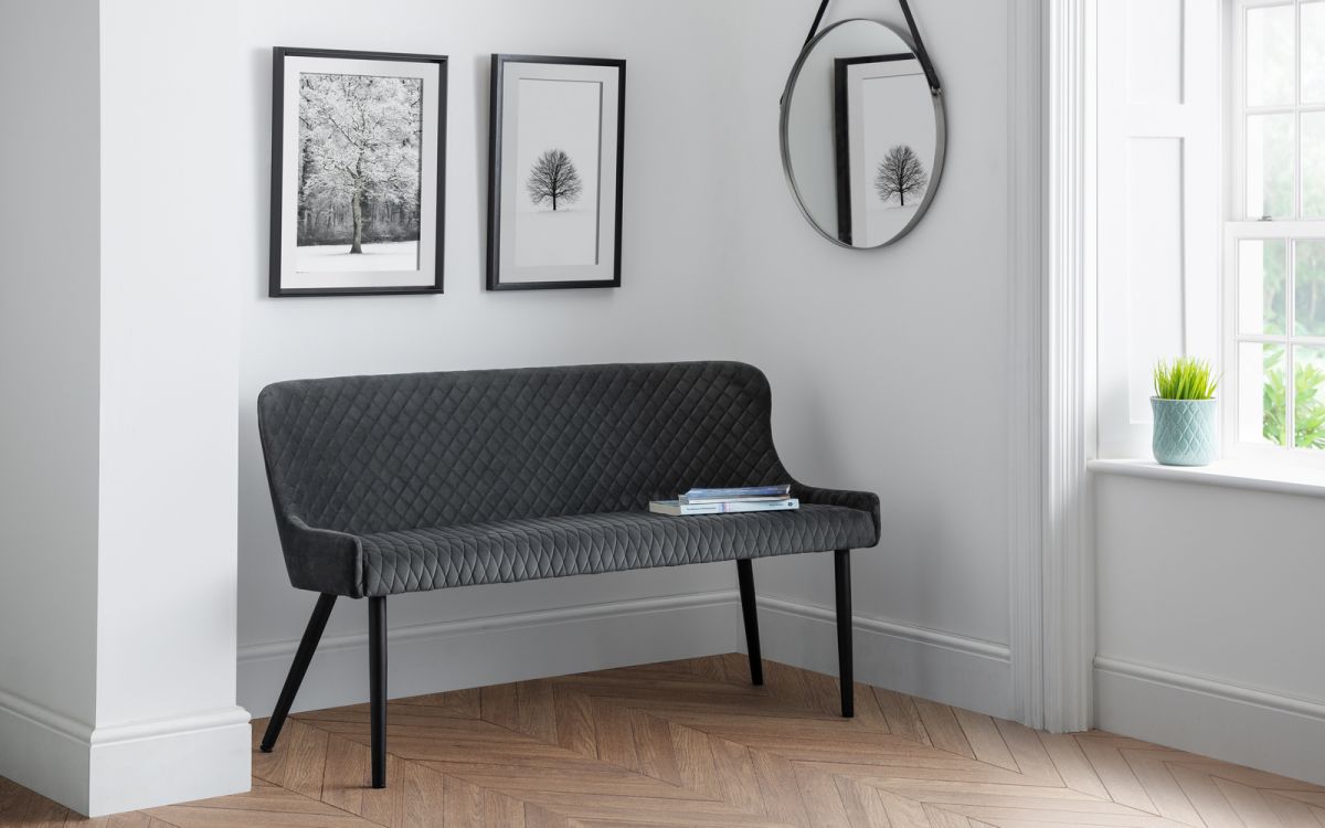 Luxe Velvet High Back Bench - Julian Bowen