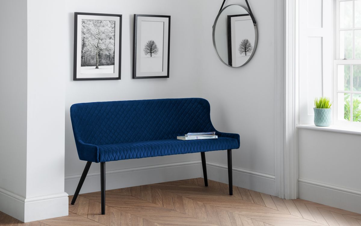 Luxe Velvet High Back Bench - Julian Bowen