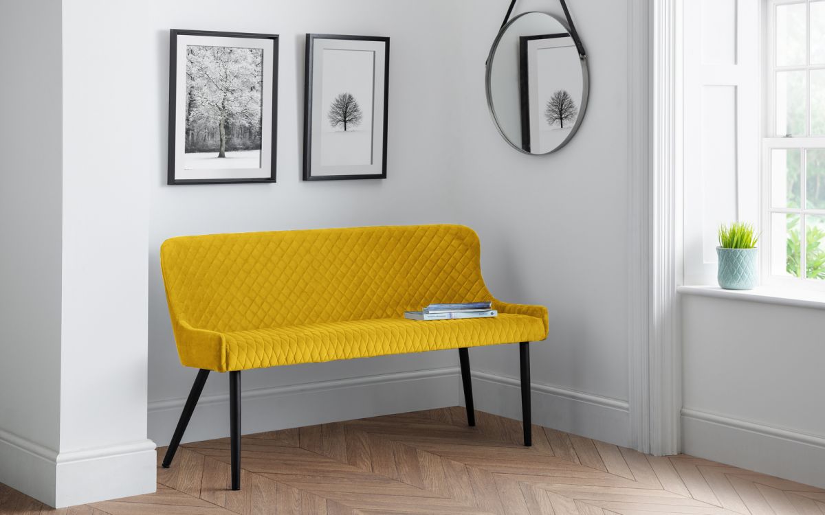 Luxe Velvet High Back Bench - Julian Bowen