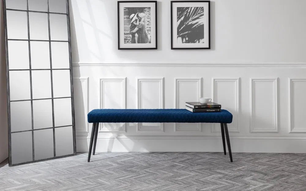 Luxe Velvet Low Dining Bench - Julian Bowen