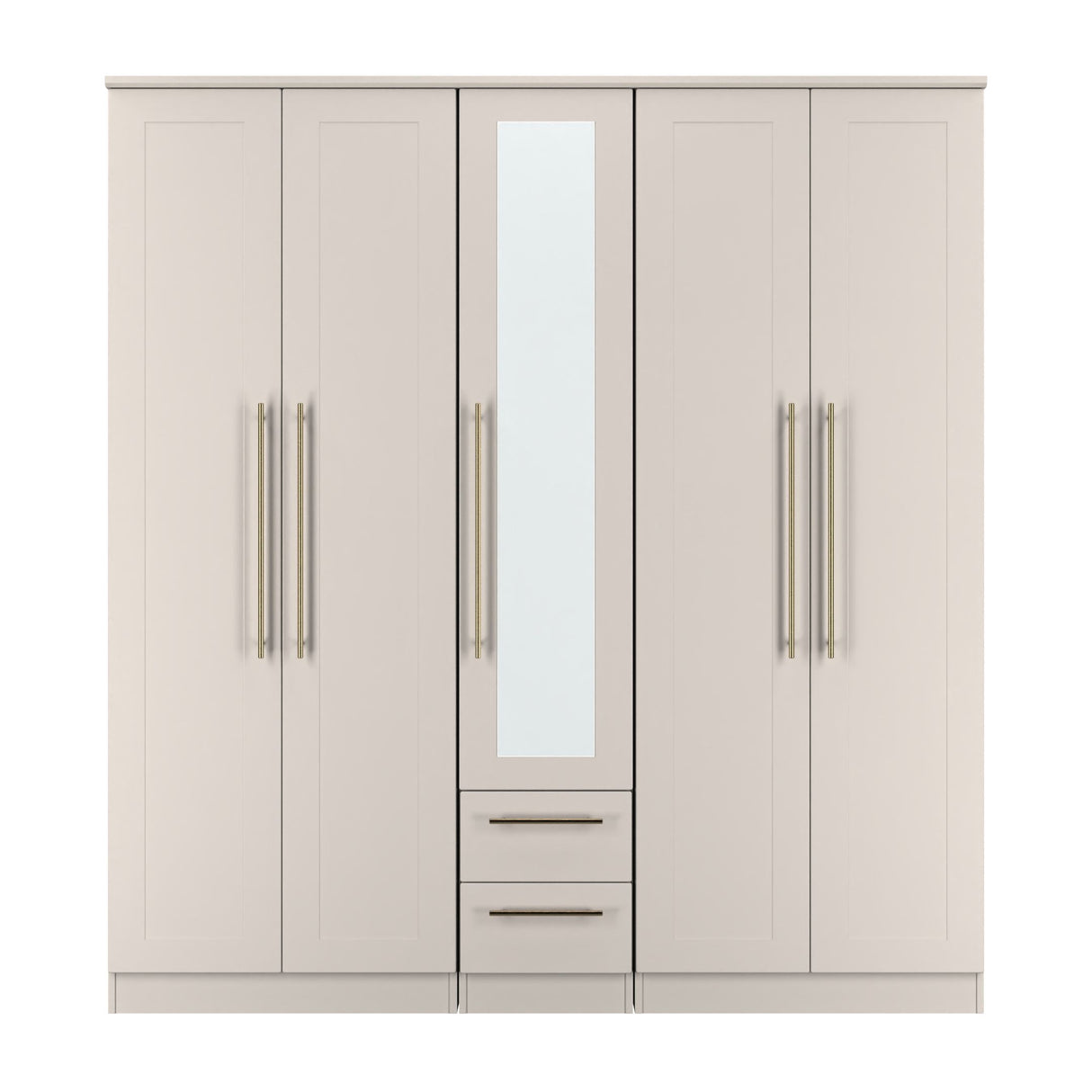 Haworth Tall 5 Door 2 Drawer Mirrored Wardrobe