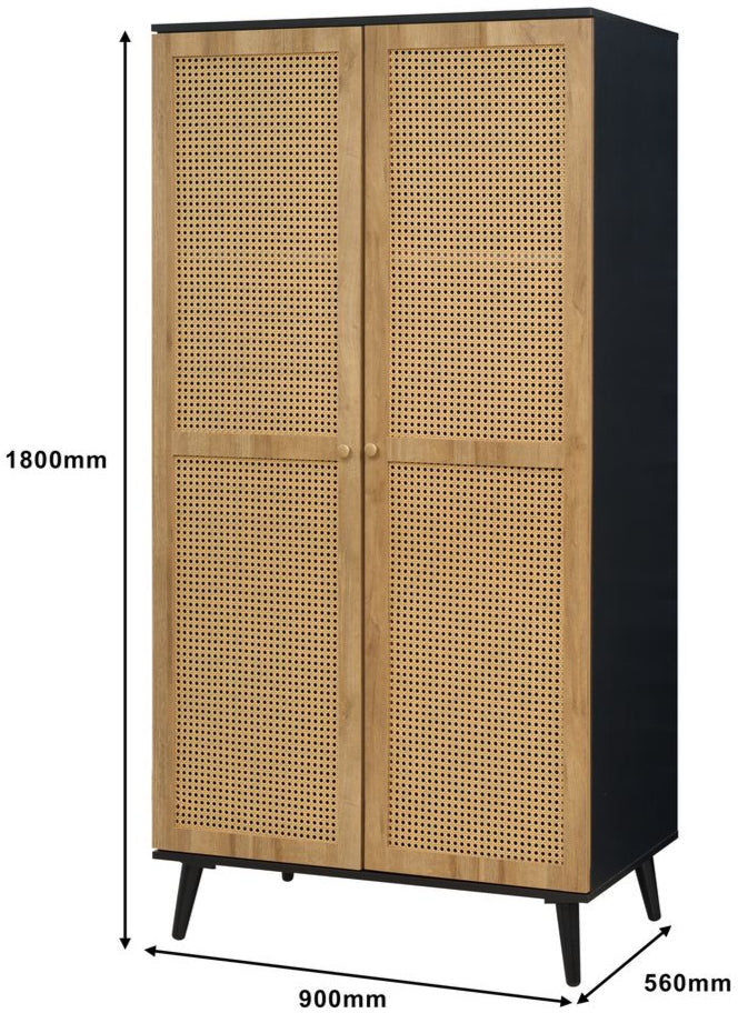 Manila Rattan 2 Door Double Wardrobe