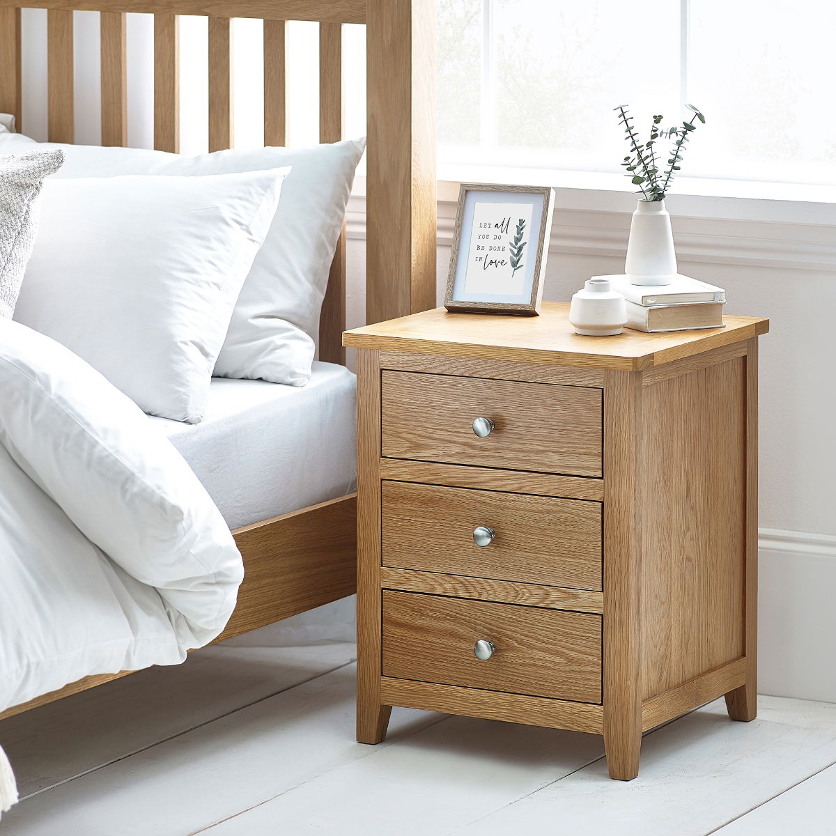 Mallory 3 Drawer Bedside - Julian Bowen