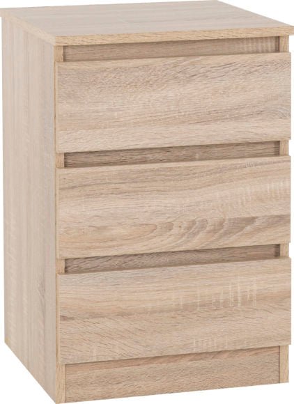 Malvern 3 Drawer Bedside Table - Seconique