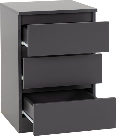 Malvern 3 Drawer Bedside Table - Seconique