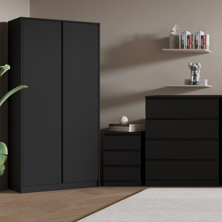 Malvern 3 Piece Bedroom Set With 2 Door Double Wardrobe - Seconique