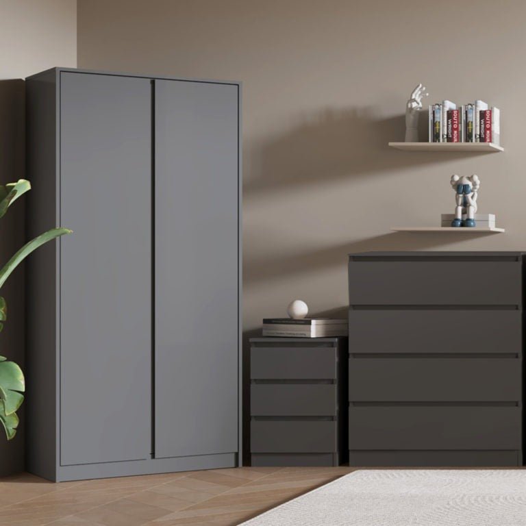 Malvern 3 Piece Bedroom Set With 2 Door Double Wardrobe - Seconique