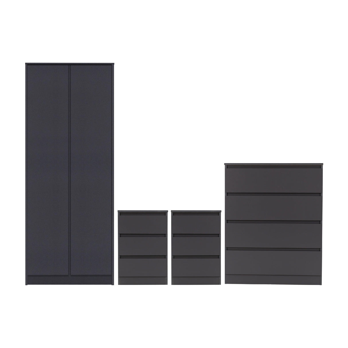 Malvern 4 Piece Bedroom Set With 2 Door Double Wardrobe - Seconique