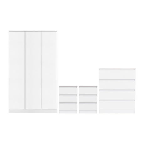 Malvern 4 Piece Bedroom Set with 3 Door Wardrobe - Seconique