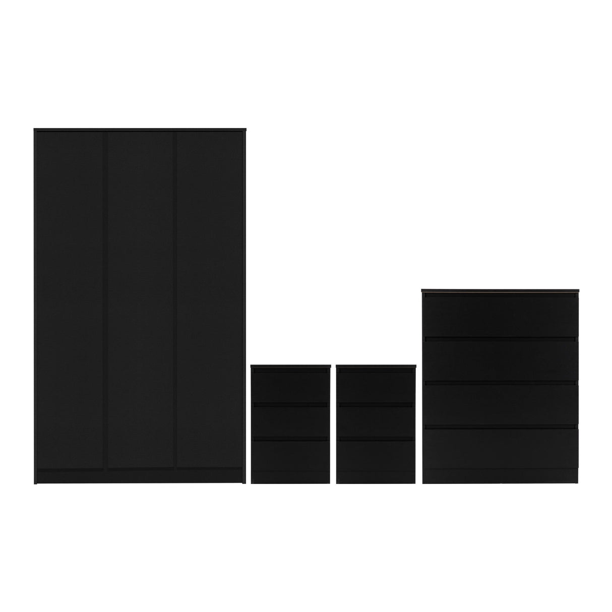 Malvern 4 Piece Bedroom Set with 3 Door Wardrobe - Seconique