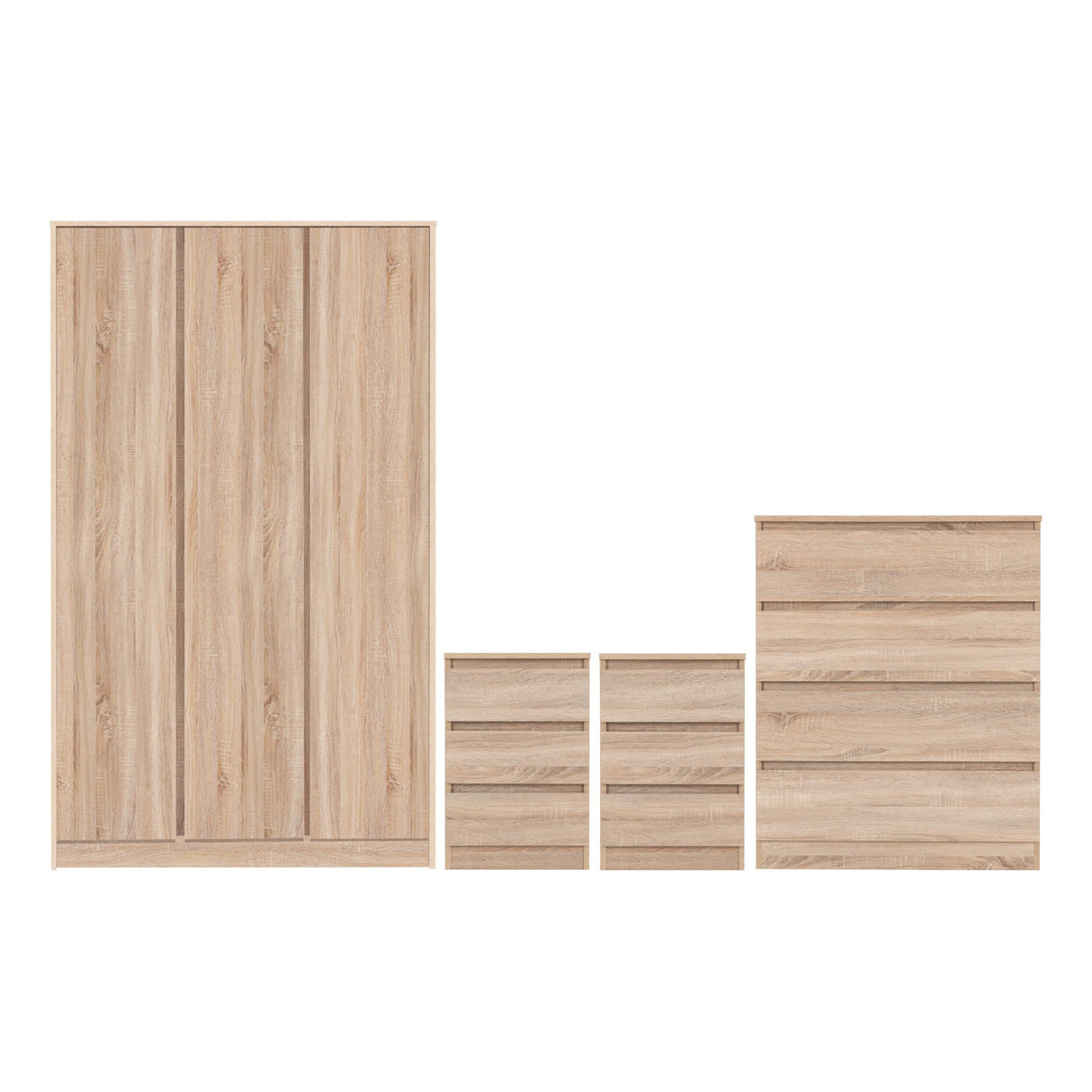 Malvern 4 Piece Bedroom Set with 3 Door Wardrobe - Seconique