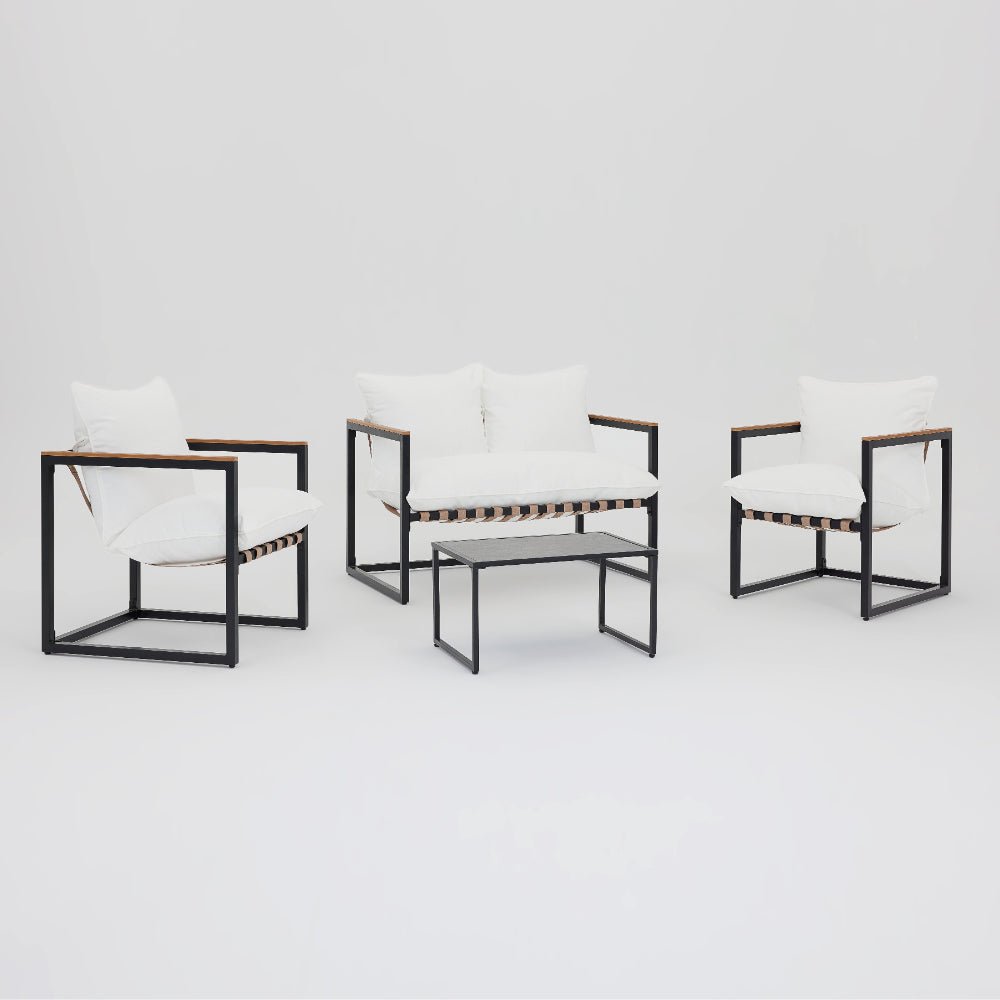 Marbella 4 Piece Black Balcony Garden Set - TGC