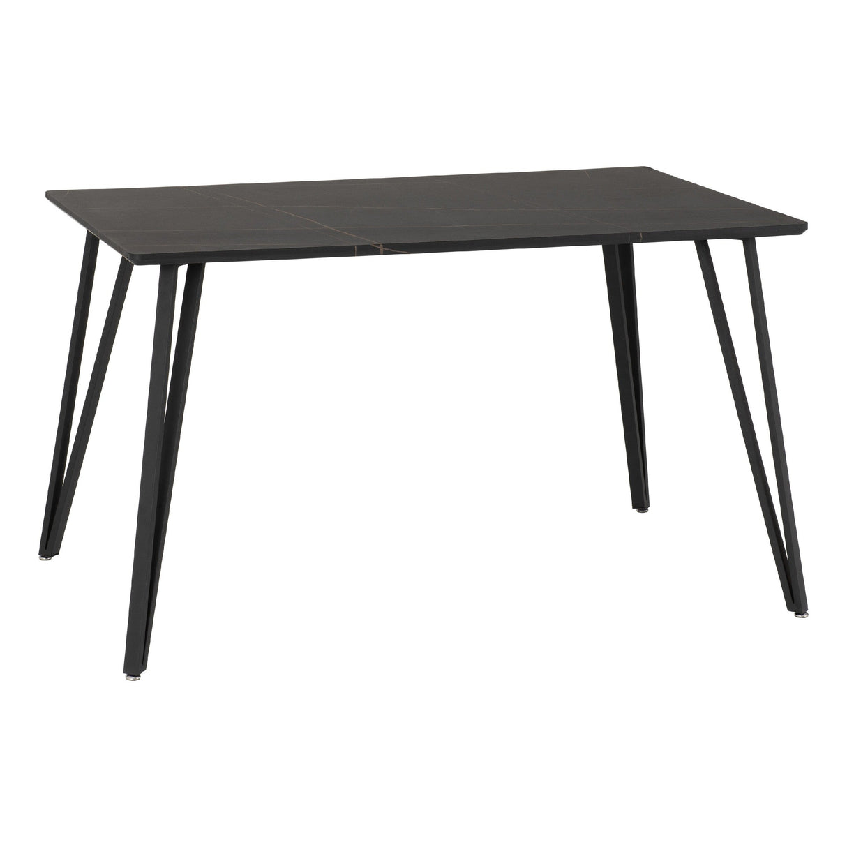 Marlow Black Marble Effect Dining Table with 4 Chairs - Seconique