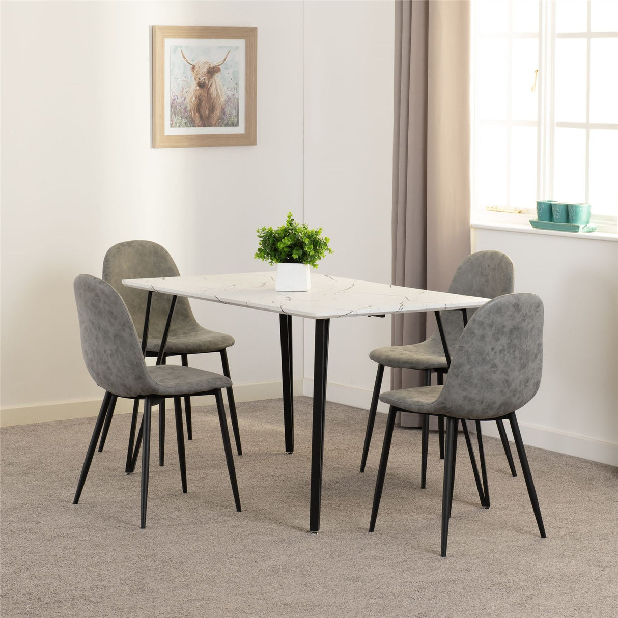 Marlow Dining Set with Athens Chairs - Seconique