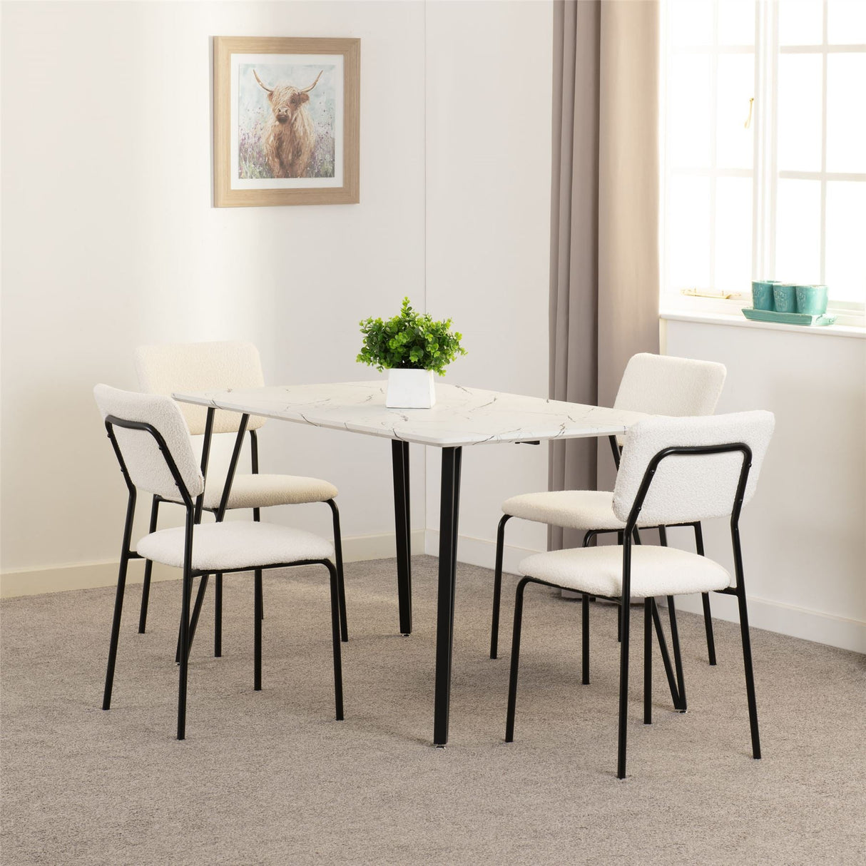 Marlow Dining Set with Sheldon Chairs - Seconique