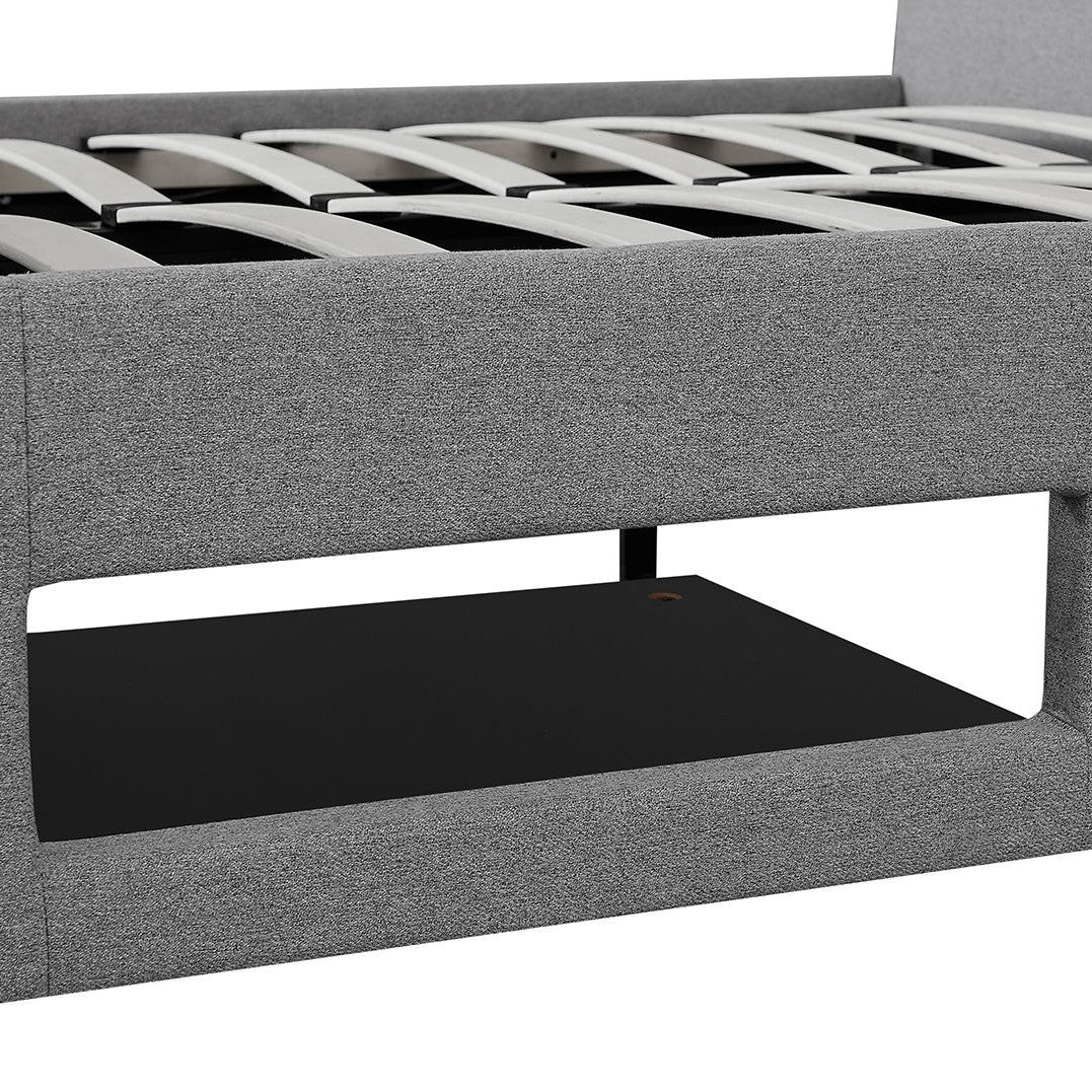 Mayfair Grey Fabric TV Bed Frame (5' King Size) - LPD