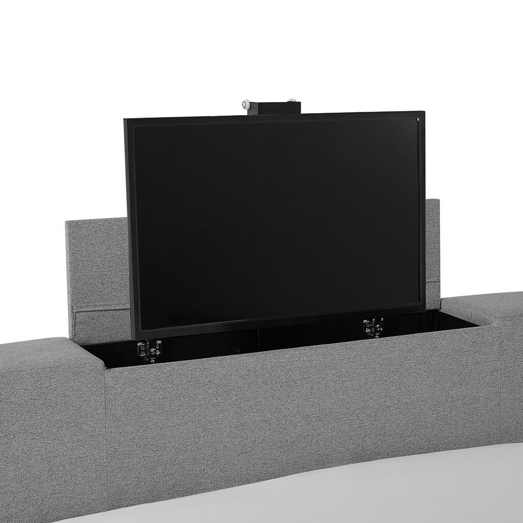Mayfair Grey Fabric TV Bed Frame (5' King Size) - LPD