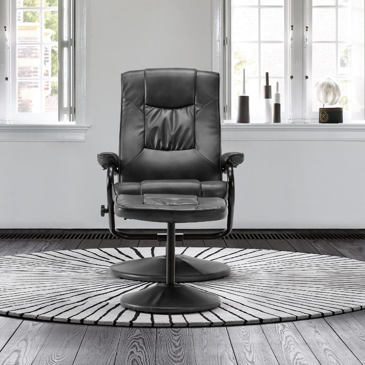 Memphis Swivel Chair & Footstool - Birlea