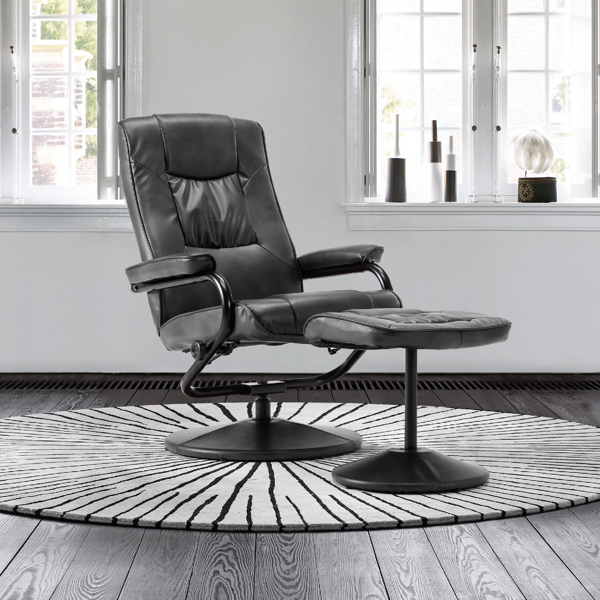 Memphis Swivel Chair & Footstool - Birlea