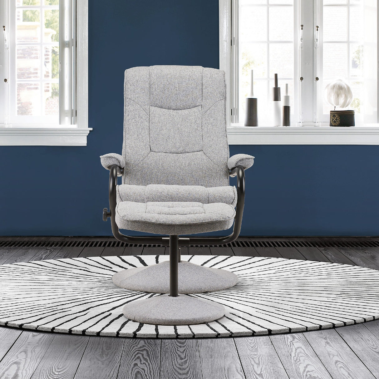 Memphis Swivel Chair & Footstool - Birlea