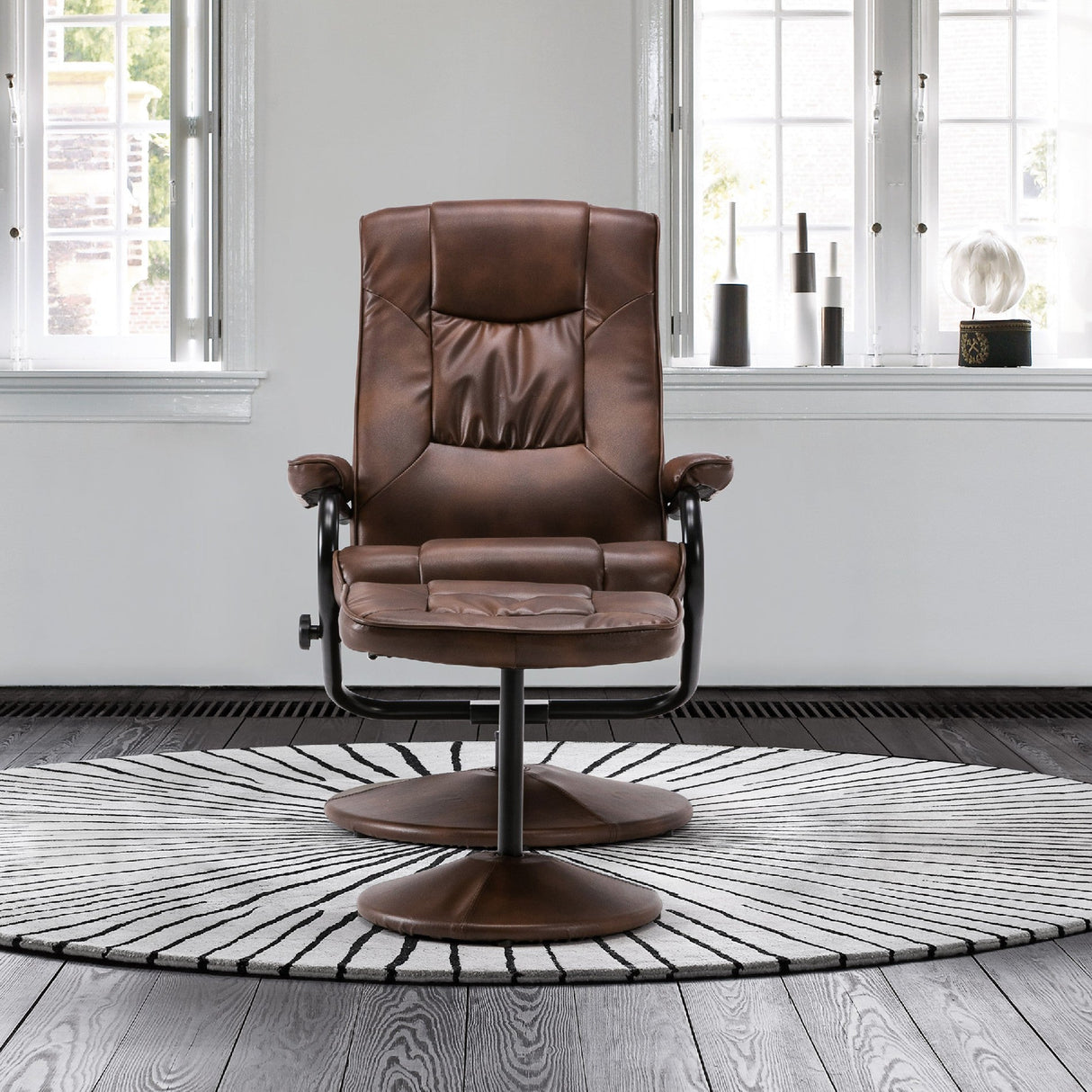 Memphis Swivel Chair & Footstool - Birlea