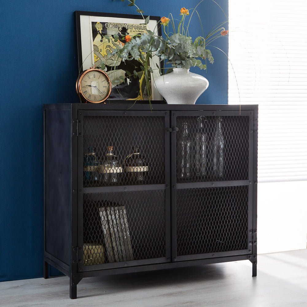 Metalica Industrial Iron 2 Door Sideboard - Indian Hub