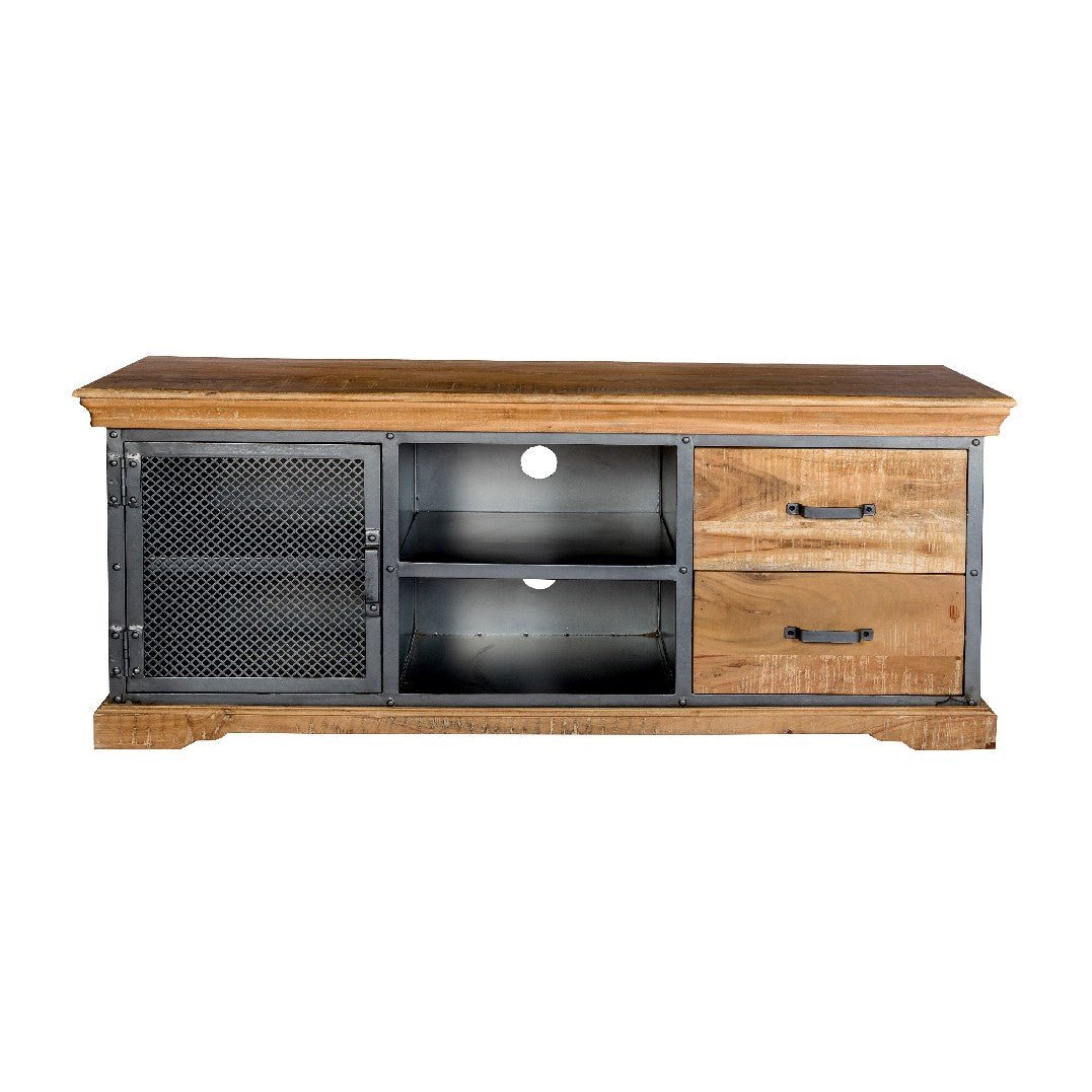 Metropolis Industrial 1 Door 2 Drawer TV Unit - Indian Hub