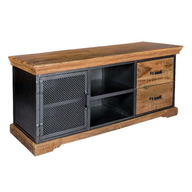 Metropolis Industrial 1 Door 2 Drawer TV Unit - Indian Hub