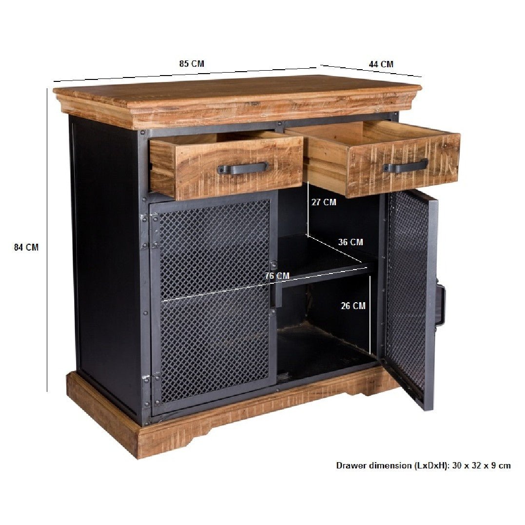 Metropolis Industrial 2 Door 2 Drawer Sideboard - Indian Hub