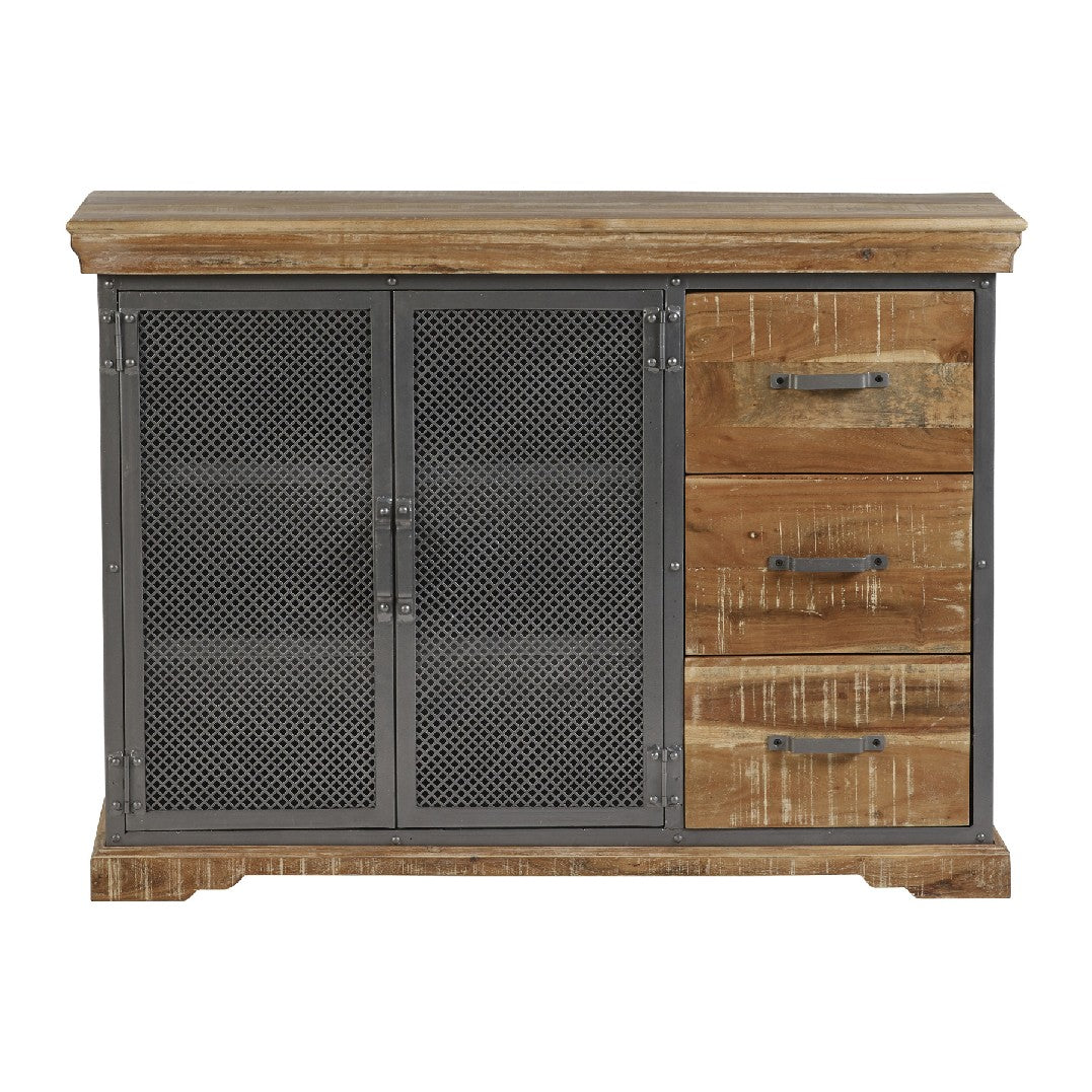 Metropolis Industrial 2 Door 3 Drawer Sideboard - Indian Hub