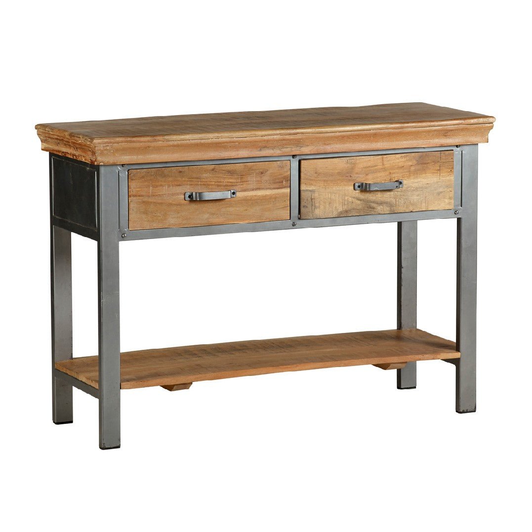 Metropolis Industrial 2 Drawer Console Table - Indian Hub