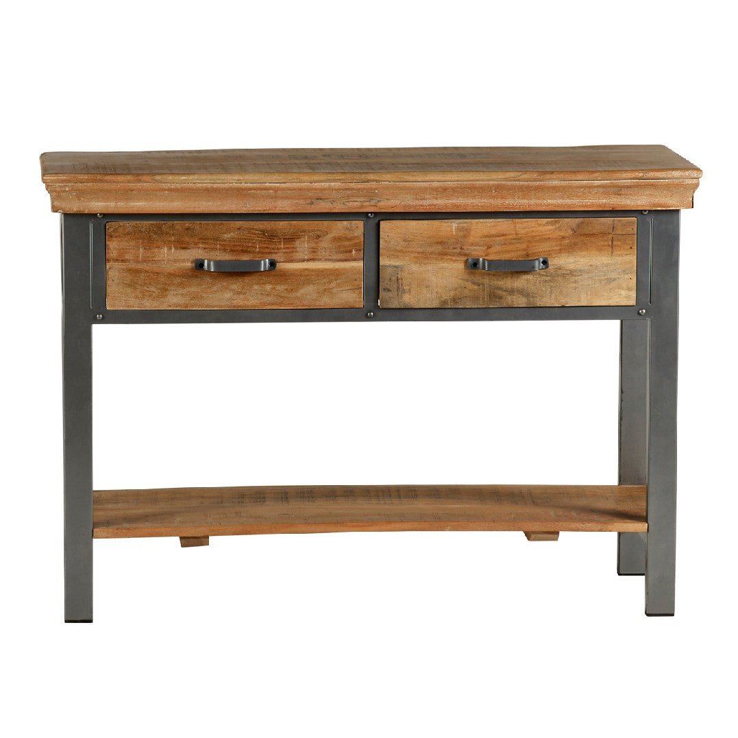 Metropolis Industrial 2 Drawer Console Table - Indian Hub