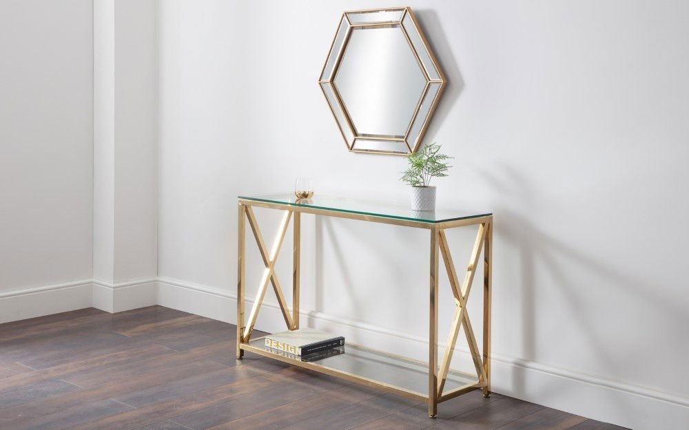 Miami Glass Top Console Table - Julian Bowen