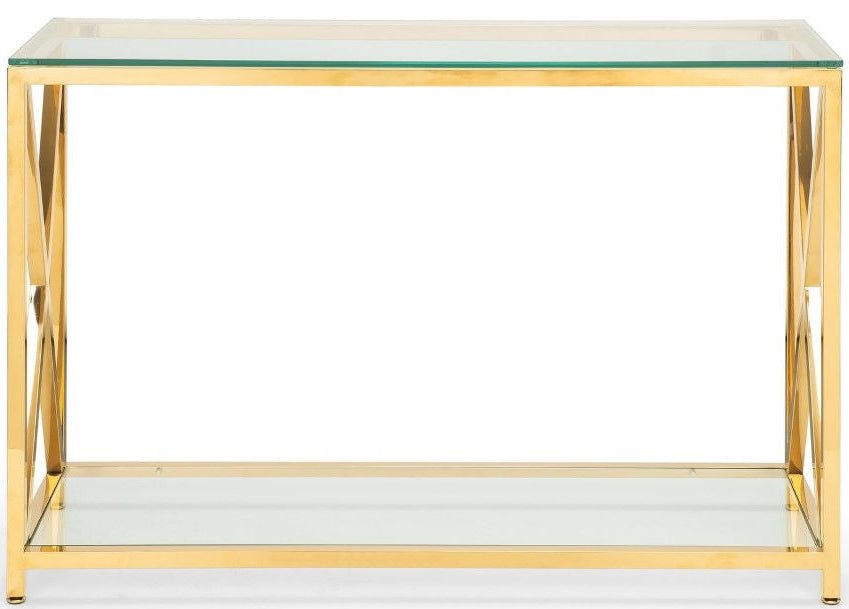 Miami Glass Top Console Table - Julian Bowen