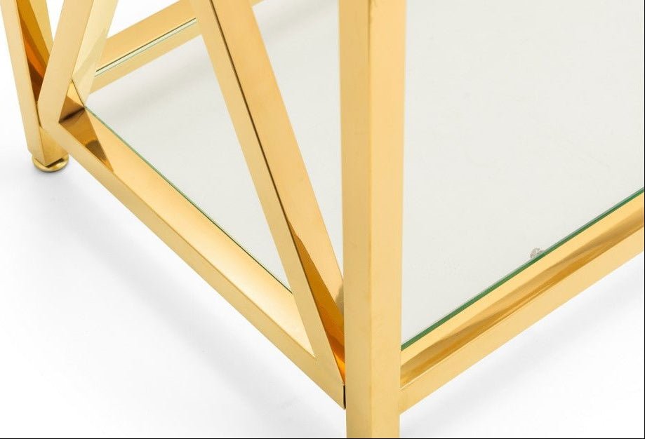 Miami Glass Top Console Table - Julian Bowen