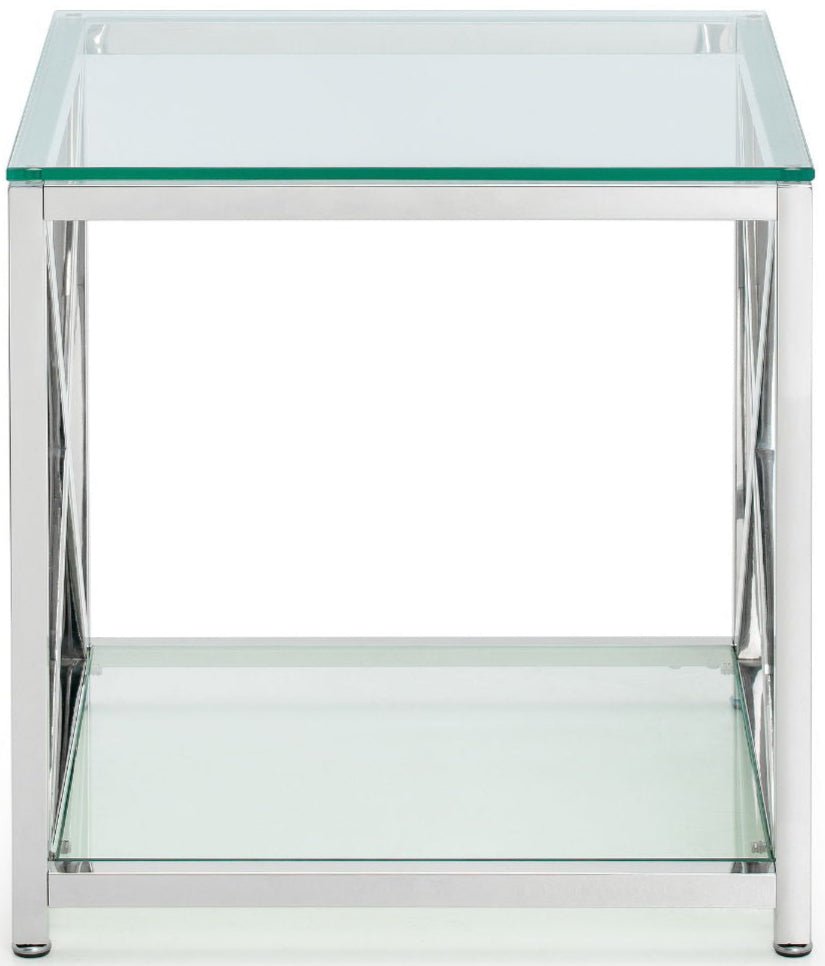 Miami Glass Top Lamp Table - Julian Bowen