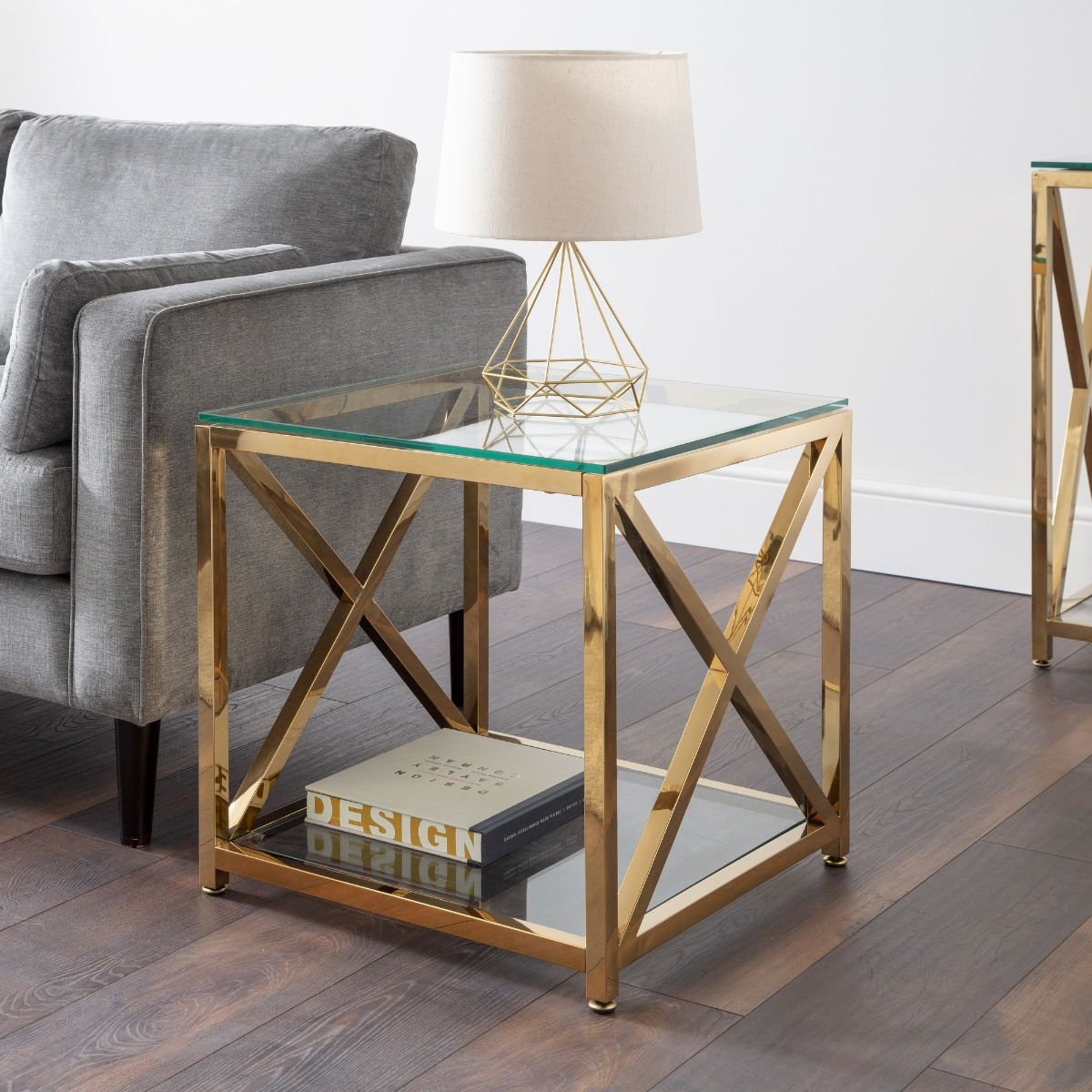 Miami Glass Top Lamp Table - Julian Bowen