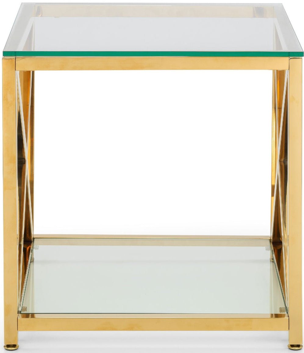 Miami Glass Top Lamp Table - Julian Bowen