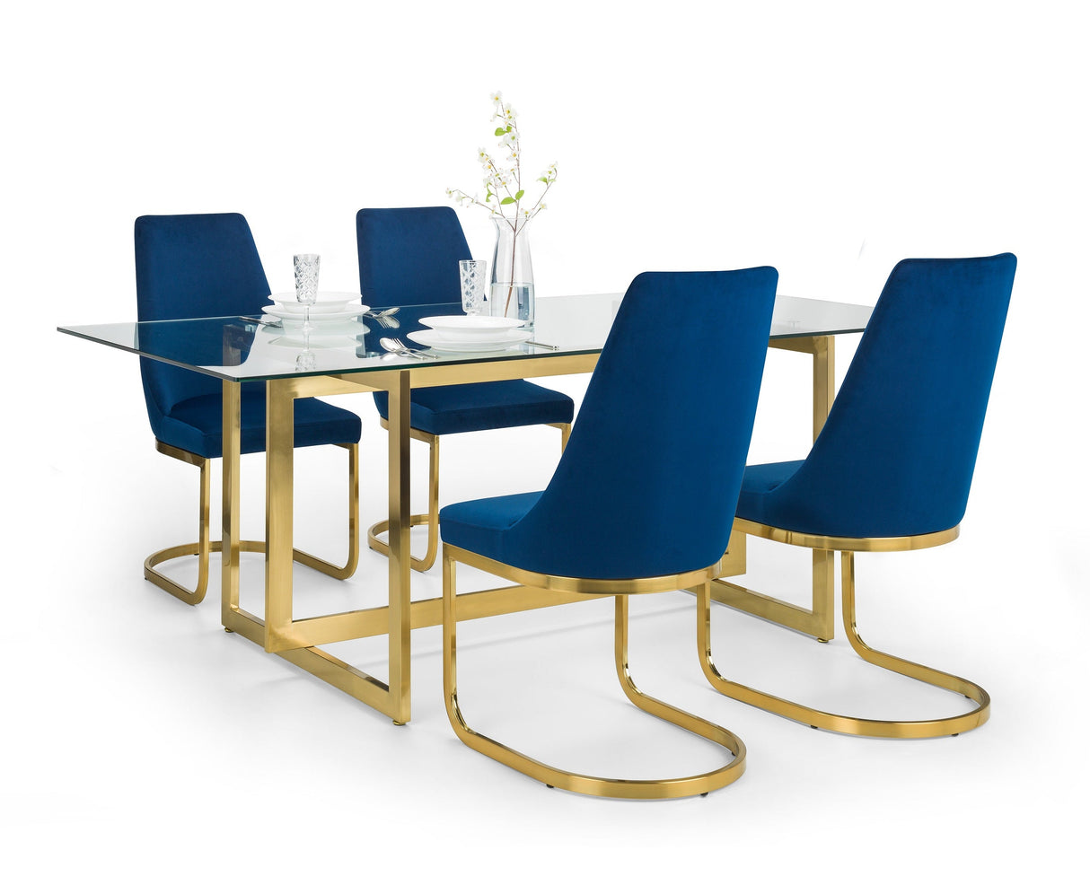 Minori Dining Table & 4 Vittoria Dining Chairs - Julian Bowen