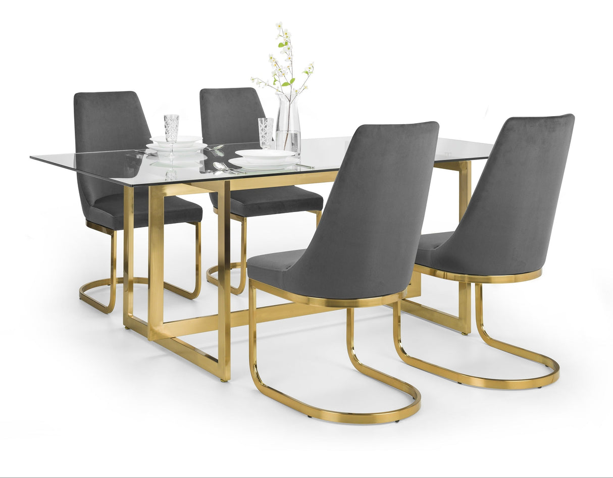 Minori Dining Table & 4 Vittoria Dining Chairs - Julian Bowen