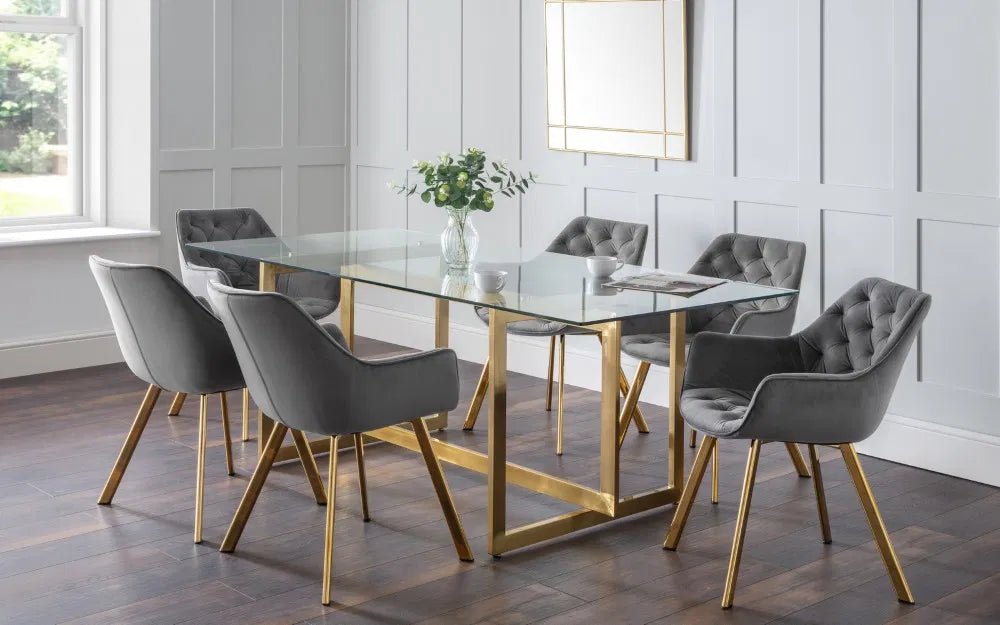 Minori Glass Top Dining Table - Julian Bowen