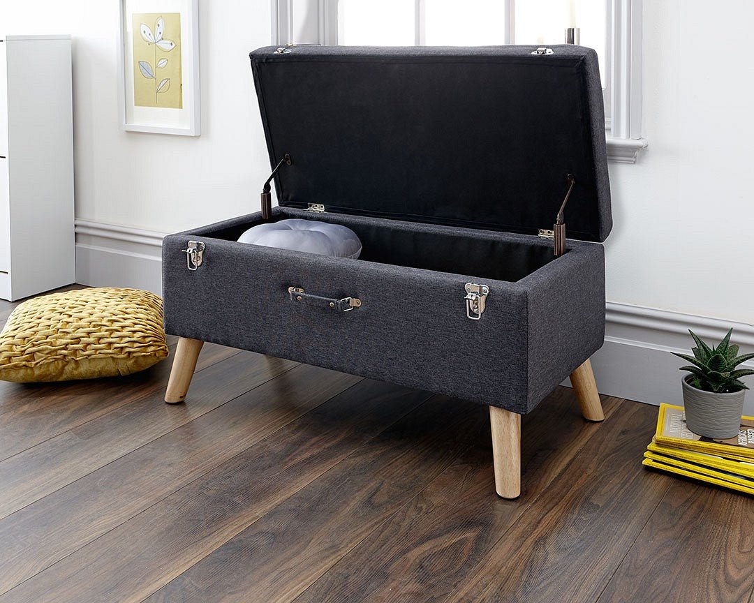Minstrel Fabric Ottoman Storage Bench - GFW