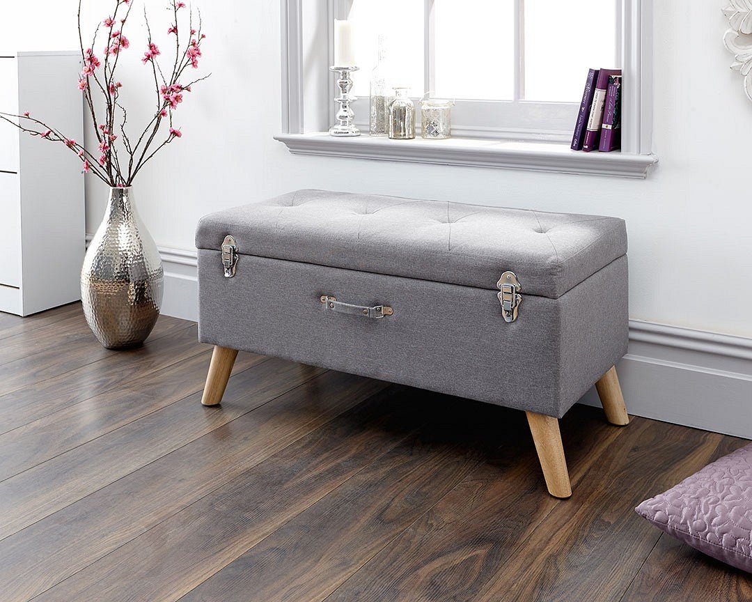 Minstrel Fabric Ottoman Storage Bench - GFW