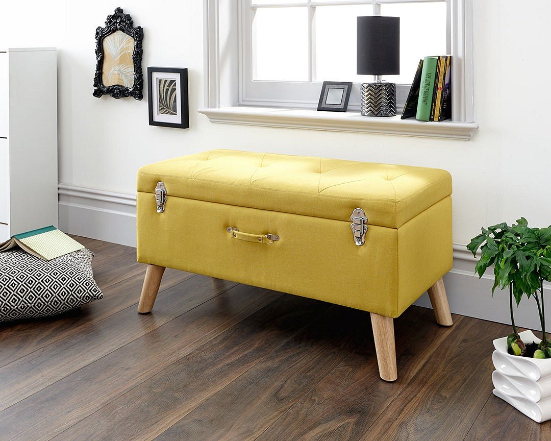 Minstrel Fabric Ottoman Storage Bench - GFW
