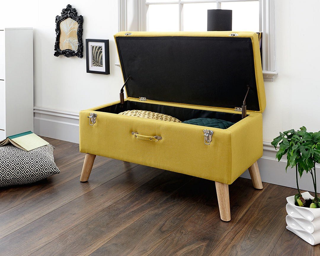 Minstrel Fabric Ottoman Storage Bench - GFW