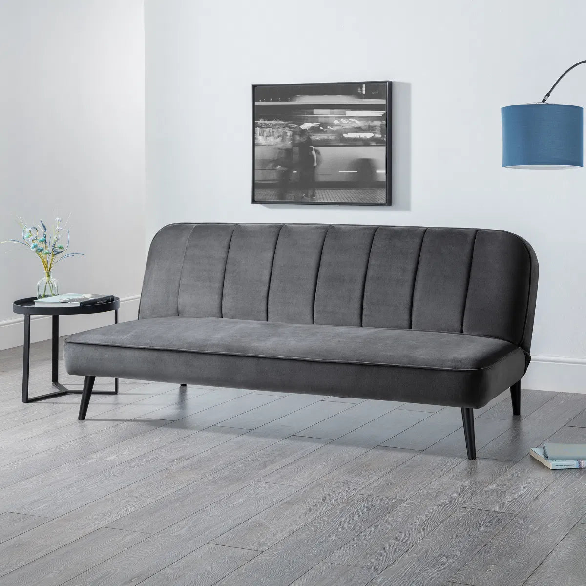 Miro Curved Back Velvet Sofa Bed - Julian Bowen