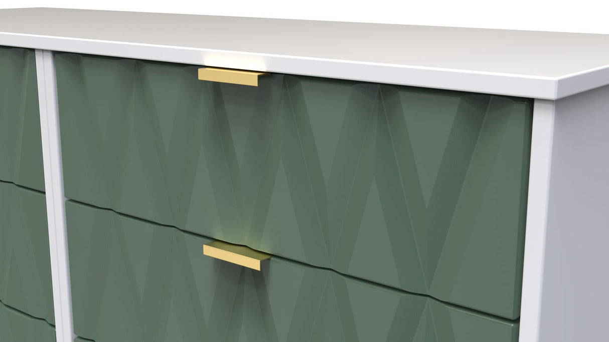 Diamond 6 Drawer Midi Chest with Gold Hairpin Legs